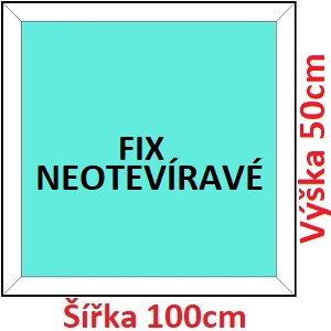 Plastov okna FIX SOFT ka 95 a 100cm Plastov okno 100x50 cm, FIX neotevrav, Soft