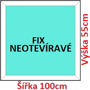 Plastov okna FIX SOFT ka 95 a 100cm Plastov okno 100x55 cm, FIX neotevrav, Soft