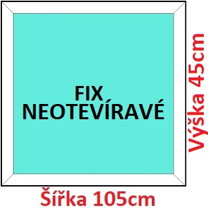 Plastov okna FIX SOFT ka 105 a 110cm Plastov okno 105x45 cm, FIX neotevrav, Soft