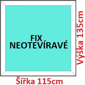 Plastov okna FIX SOFT ka 115 a 120cm Plastov okno 115x135 cm, FIX neotevrav, Soft