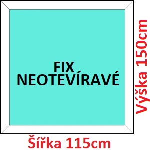 Plastov okna FIX SOFT ka 115 a 120cm Plastov okno 115x150 cm, FIX neotevrav, Soft