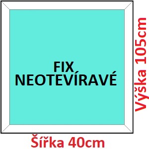 Fixn Plastov okno 40x105 cm, FIX neotevrav, Soft