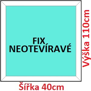 Fixn Plastov okno 40x110 cm, FIX neotevrav, Soft