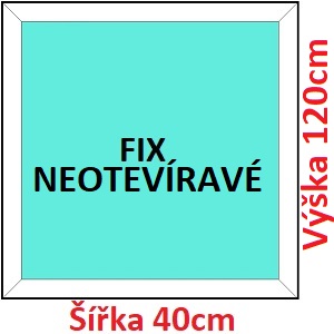 Fixn Plastov okno 40x120 cm, FIX neotevrav, Soft