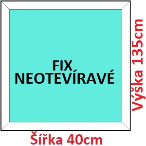 Fixn Plastov okno 40x135 cm, FIX neotevrav, Soft