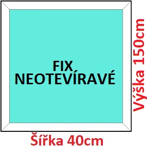 Fixn Plastov okno 40x150 cm, FIX neotevrav, Soft