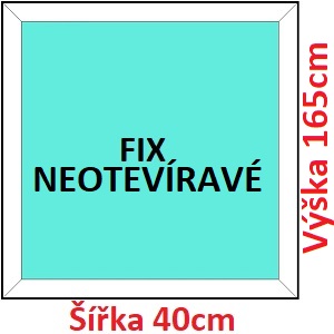 Fixn Plastov okno 40x165 cm, FIX neotevrav, Soft