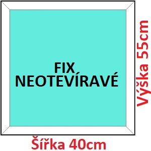 Fixn Plastov okno 40x55 cm, FIX neotevrav, Soft