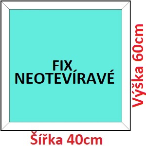 Fixn Plastov okno 40x60 cm, FIX neotevrav, Soft
