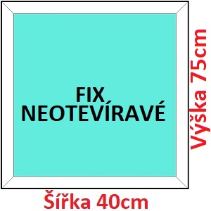 Fixn Plastov okno 40x75 cm, FIX neotevrav, Soft