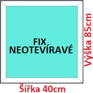 Fixn Plastov okno 40x85 cm, FIX neotevrav, Soft