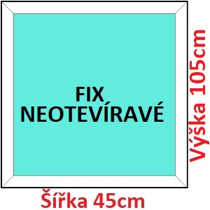 Fixn Plastov okno 45x105 cm, FIX neotevrav, Soft