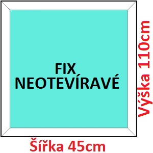 Fixn Plastov okno 45x110 cm, FIX neotevrav, Soft