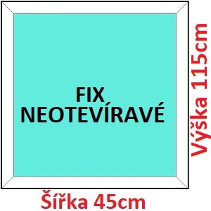 Fixn Plastov okno 45x115 cm, FIX neotevrav, Soft