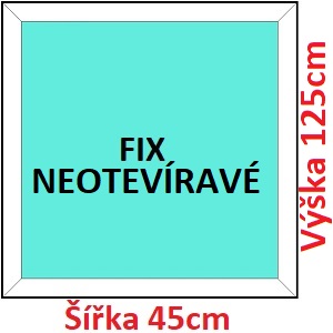 Fixn Plastov okno 45x125 cm, FIX neotevrav, Soft