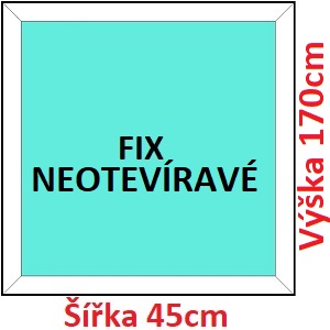 Fixn Plastov okno 45x170 cm, FIX neotevrav, Soft