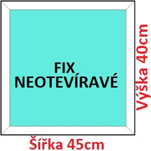 Fixn Plastov okno 45x40 cm, FIX neotevrav, Soft