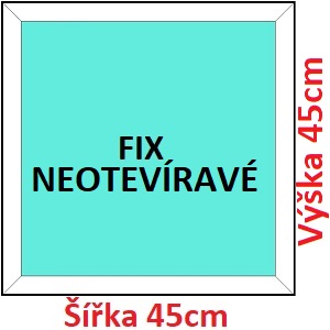 Fixn Plastov okno 45x45 cm, FIX neotevrav, Soft