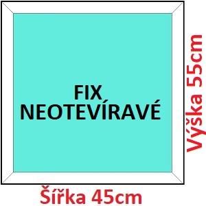 Fixn Plastov okno 45x55 cm, FIX neotevrav, Soft