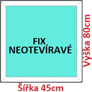 Fixn Plastov okno 45x80 cm, FIX neotevrav, Soft