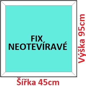 Fixn Plastov okno 45x95 cm, FIX neotevrav, Soft