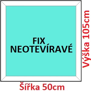 Fixn Plastov okno 50x105 cm, FIX neotevrav, Soft