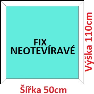 Fixn Plastov okno 50x110 cm, FIX neotevrav, Soft