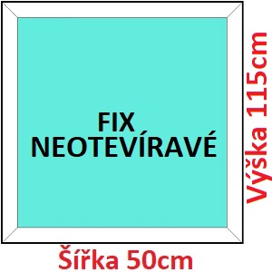 Fixn Plastov okno 50x115 cm, FIX neotevrav, Soft