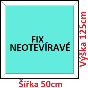 Fixn Plastov okno 50x125 cm, FIX neotevrav, Soft