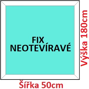 Fixn Plastov okno 50x180 cm, FIX neotevrav, Soft
