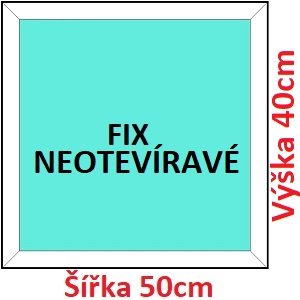 Fixn Plastov okno 50x40 cm, FIX neotevrav, Soft