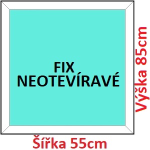 Fixn Plastov okno 55x85 cm, FIX neotevrav, Soft