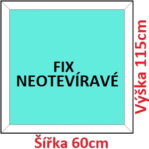Plastov okna FIX SOFT ka 55 a 60cm Plastov okno 60x115 cm, FIX neotevrav, Soft