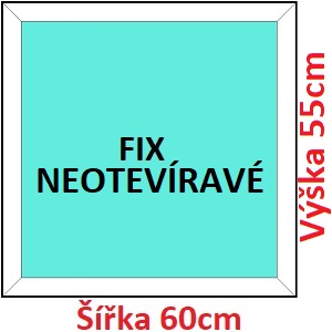 Plastov okna FIX SOFT ka 55 a 60cm Plastov okno 60x55 cm, FIX neotevrav, Soft