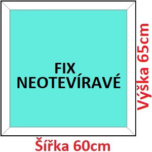 Plastov okna FIX SOFT ka 55 a 60cm x vka 65-90cm  Plastov okno 60x65 cm, FIX neotevrav, Soft