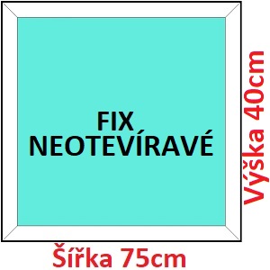 Plastov okna FIX SOFT ka 75 a 80cm Plastov okno 75x40 cm, FIX neotevrav, Soft
