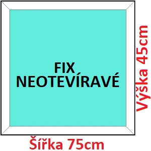 Plastov okna FIX SOFT ka 75 a 80cm Plastov okno 75x45 cm, FIX neotevrav, Soft