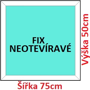 Plastov okna FIX SOFT ka 75 a 80cm Plastov okno 75x50 cm, FIX neotevrav, Soft