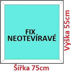 Plastov okna FIX SOFT ka 75 a 80cm Plastov okno 75x55 cm, FIX neotevrav, Soft