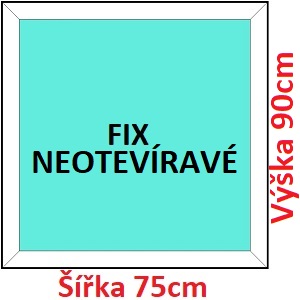 Plastov okna FIX SOFT ka 75 a 80cm Plastov okno 75x90 cm, FIX neotevrav, Soft