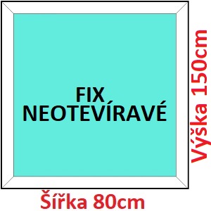 Plastov okna FIX SOFT ka 75 a 80cm x vka 125-150cm  Plastov okno 80x150 cm, FIX neotevrav, Soft