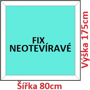 Plastov okna FIX SOFT ka 75 a 80cm x vka 155-180cm  Plastov okno 80x175 cm, FIX neotevrav, Soft