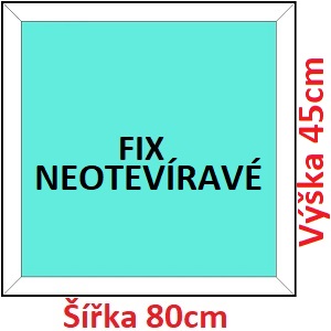 Plastov okna FIX SOFT ka 75 a 80cm Plastov okno 80x45 cm, FIX neotevrav, Soft