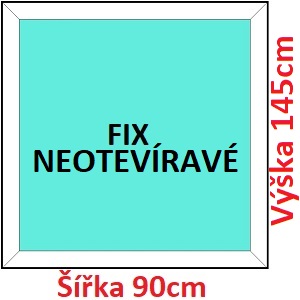 Plastov okna FIX SOFT ka 85 a 90cm x vka 125-150cm  Plastov okno 90x145 cm, FIX neotevrav, Soft
