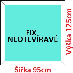 Plastov okna FIX SOFT ka 95 a 100cm Plastov okno 95x125 cm, FIX neotevrav, Soft