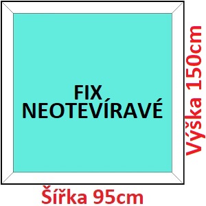 Plastov okna FIX SOFT ka 95 a 100cm x vka 125-150cm  Plastov okno 95x150 cm, FIX neotevrav, Soft