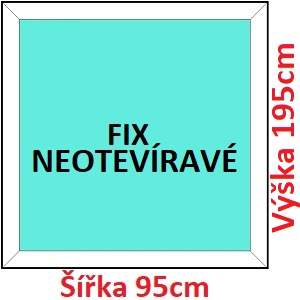 Plastov okna FIX SOFT ka 95 a 100cm Plastov okno 95x195 cm, FIX neotevrav, Soft
