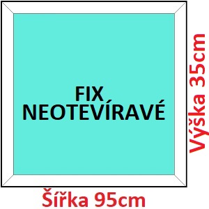 Plastov okna FIX SOFT ka 95 a 100cm Plastov okno 95x35 cm, FIX neotevrav, Soft