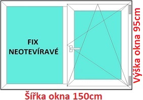 Dvoukdl okna FIX+OS SOFT Dvoukdl plastov okno 150x95 cm, FIX+OS, Soft