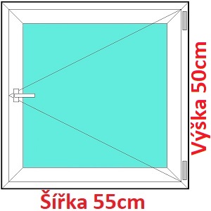 Plastov okna O SOFT ka 50, 55 a 60cm Plastov okno 55x50 cm, otevrav, Soft